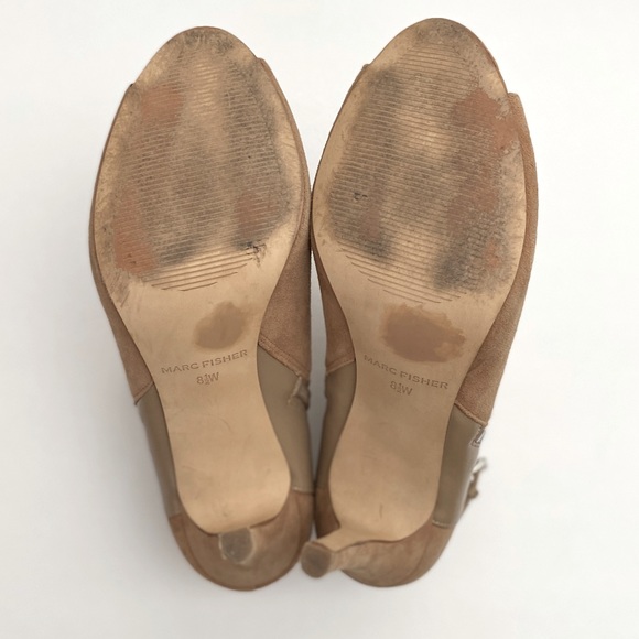 Marc Fisher Suede Stiletto Open Toe Ankle Bootie - Picture 5 of 6